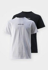 STRIP 2 PACK UNISEX - T-paita - black/white