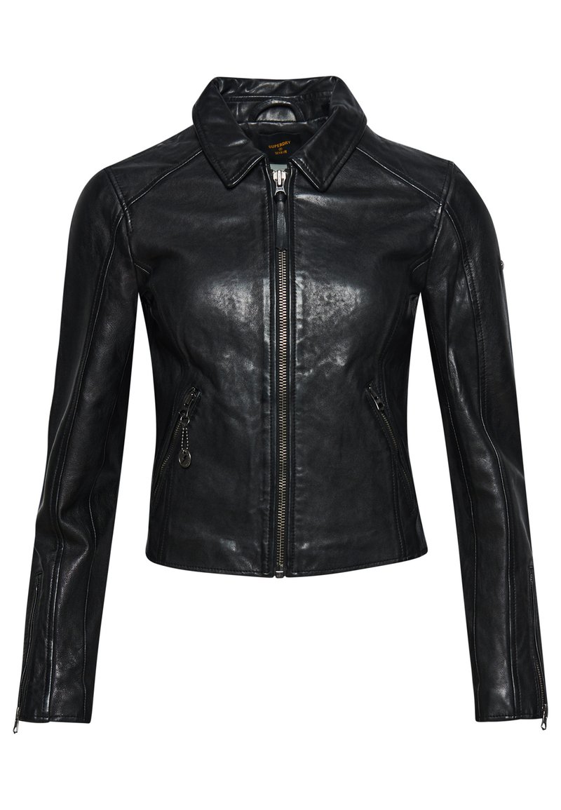 Damen Leichte Jacken | Superdry Lederjacke black dip/schwarz - FG12104 Damen Leichte Jacken | Superdry Lederjacke black dip/schwarz - FG12104
