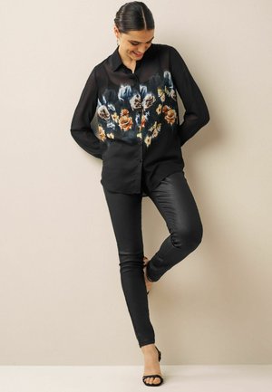 LONG SLEEVE PRINT SHEER   - Hemdbluse - black floral placement