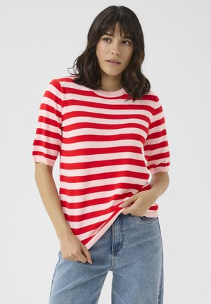 LIZZA STRIPED - T-shirts print - lotus true red stripe