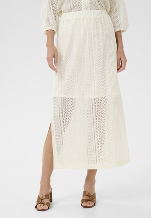 BRODERI ANGLAIS - Maxi skirt - marshmallow