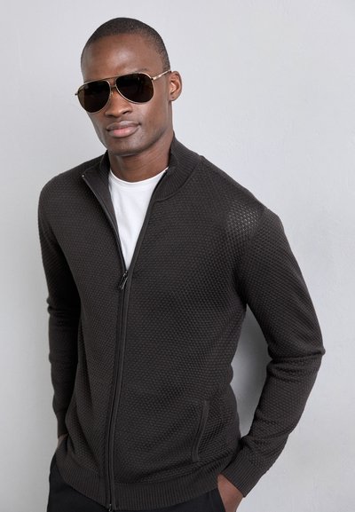Emporio Armani CARDIGAN - Kardigán - grey fancy