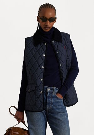 CORDUROY TRIM QUILTED VEST - Strukirani kaput - rl navy