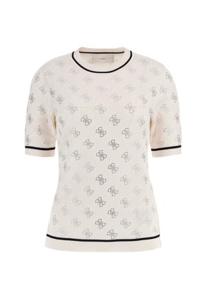 STRASS-LOGO - Camiseta estampada - creme