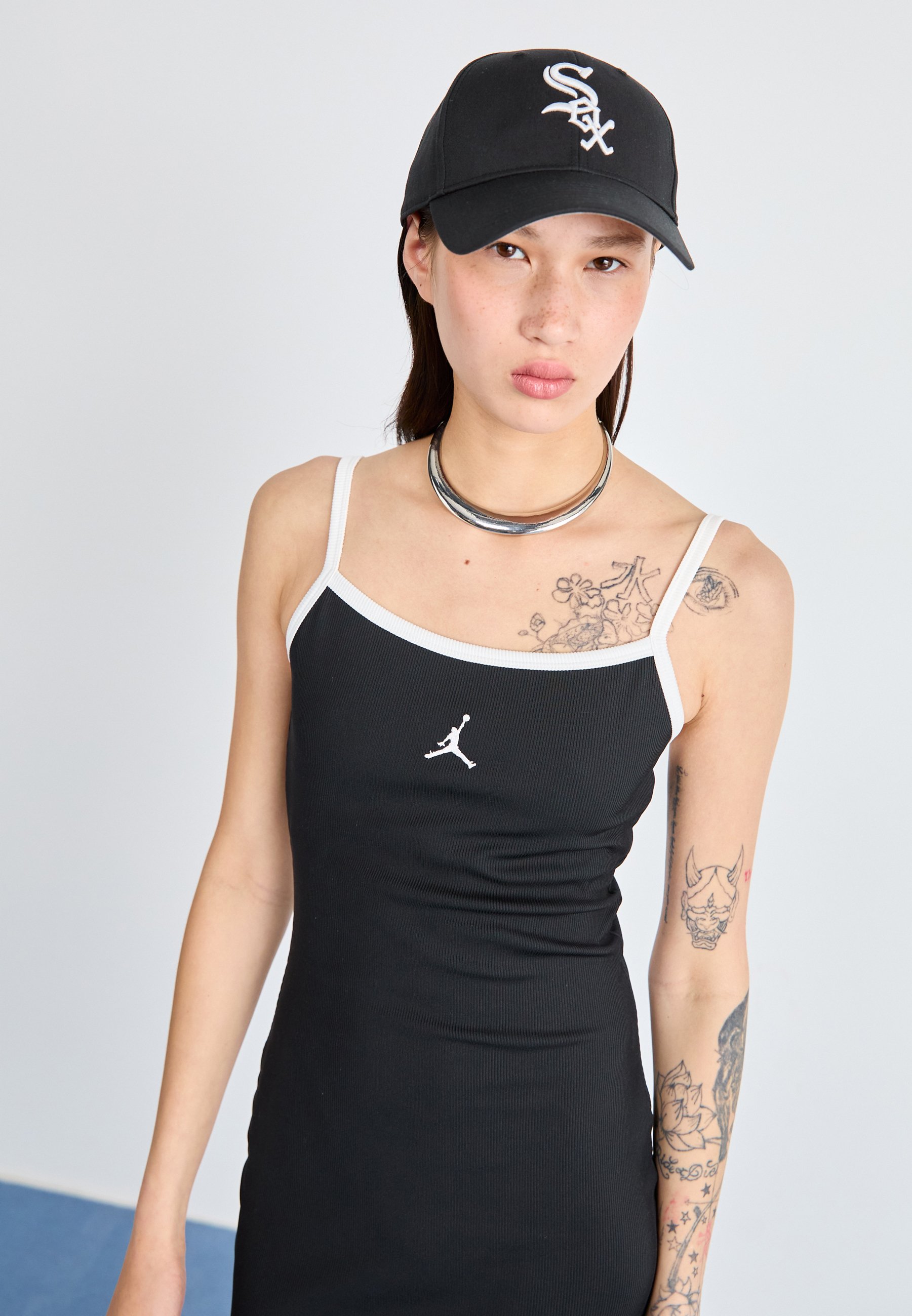Jordan SLIM TANK DRESS - Tubino - black/white/nero - Zalando.it