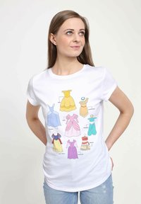 Disney DISNEY PRINCESS TEXTBOOK DRESSES - T-shirts print - white