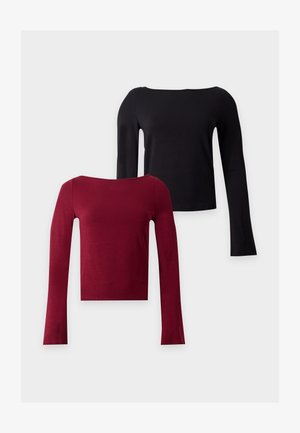 Even&Odd by Zalando, 2 PACK - Μπλούζα με μακριά μανίκια - cabernet/black