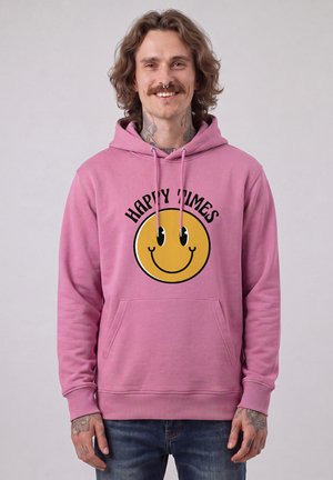 watapparel, HAPPY TIMES SMILEY EMOJI UNISEX - Hoodie - bubble pink