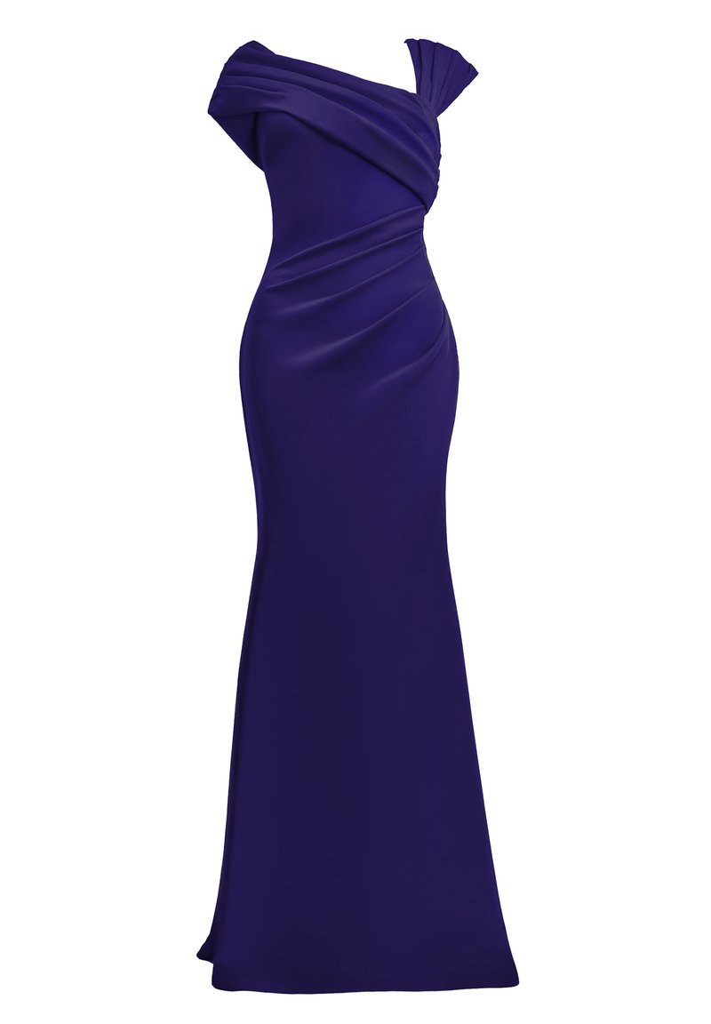 one shoulder evening maxi dress - navy by goddiva reviews Vintage Mauve Tulle Plus Size Evening Homecoming Dress main image 1