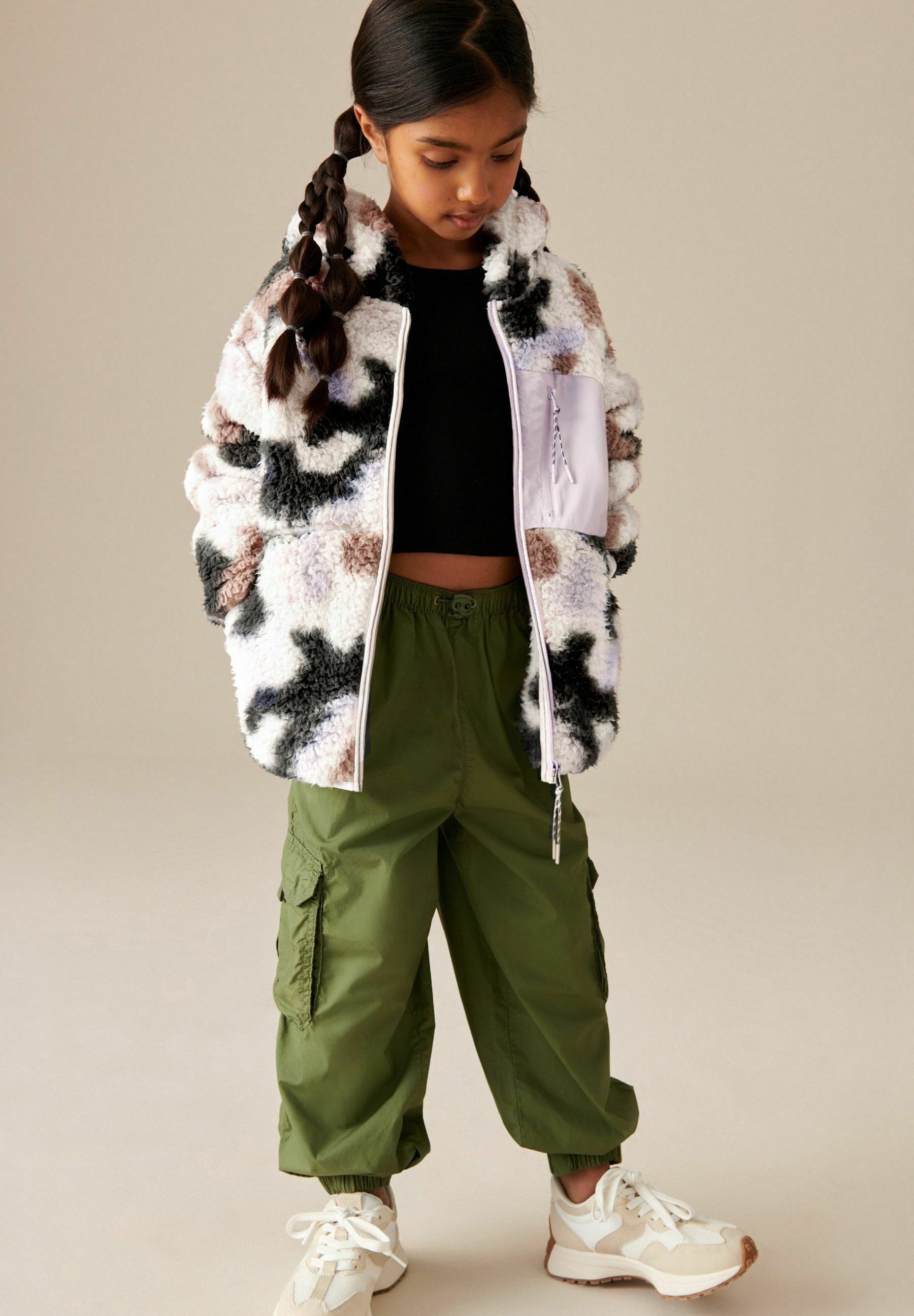 Next BORG ZIP THROUGH - Fleece jacket - multi printed/black - Zalando