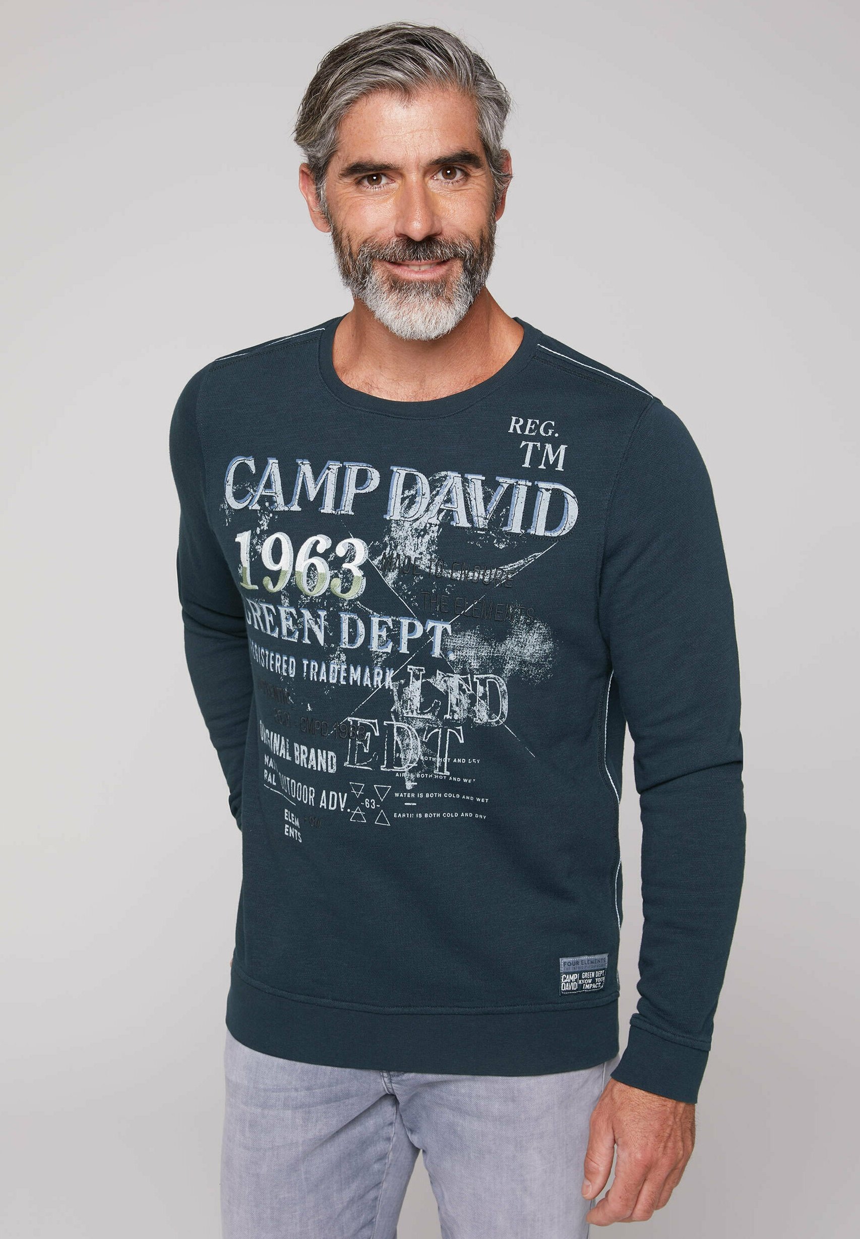 Camp David Polo Para Hombre Con Aspecto Desgastado Con Logotipo Artworks Evergreen, M
