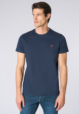 A MANICHE CORTE HEAVY CON LOGO - T-shirt basic - blu