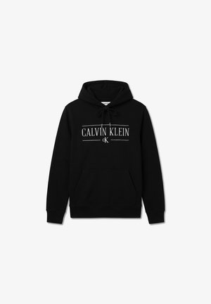 Calvin Klein Jeans, VARSITY SERIF - Mikina s kapucňou - black
