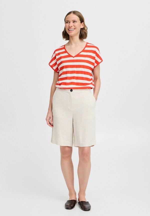 BYSANTO - Print T-shirt - flame scarrlet mix3