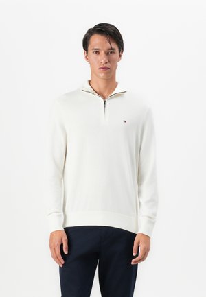 PIMA ZIP MOCK - Jersey de punto - ivory petal