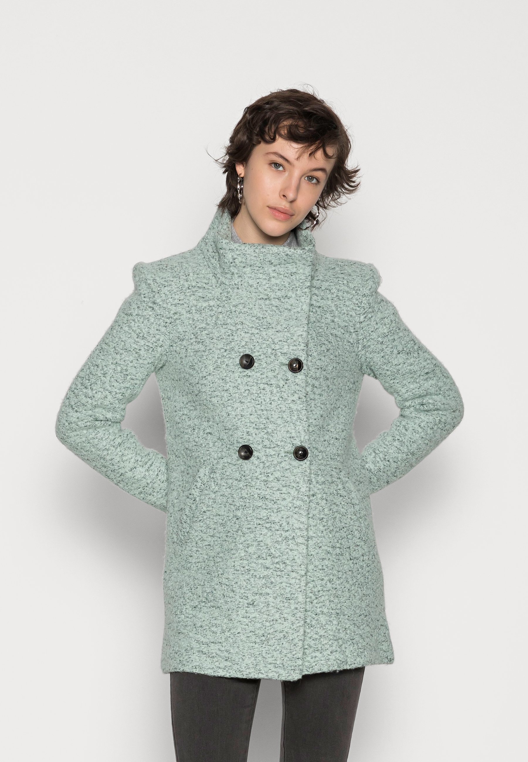 ONLY ONLNEWSOPHIA COAT - Abrigo clásico - frosty green melange/mallard  green/verde claro - Zalando.es