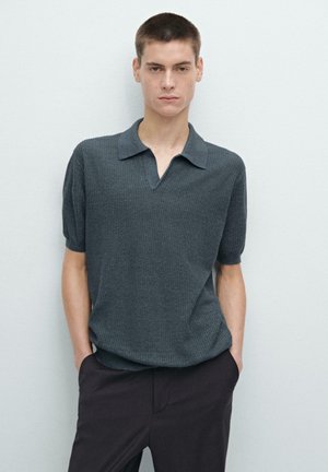 TEXTURED - Polo - blue grey