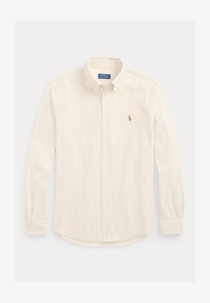 Polo Ralph Lauren, STRIPED KNIT OXFORD SHIRT - Ing - white/coastal beige