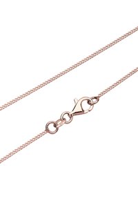 Collana in oro rosa con un sottile design intrecciato. Dotata di un robusto gancio a molla e di un piccolo contrassegno marchiato "925" per il contenuto in argento.