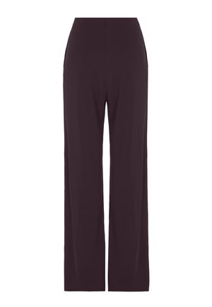 Weite Hosen in einem tiefen Lilaton, mit glatter Stofftextur und ohne sichtbare Beschläge, entworfen für eine lockere Passform.