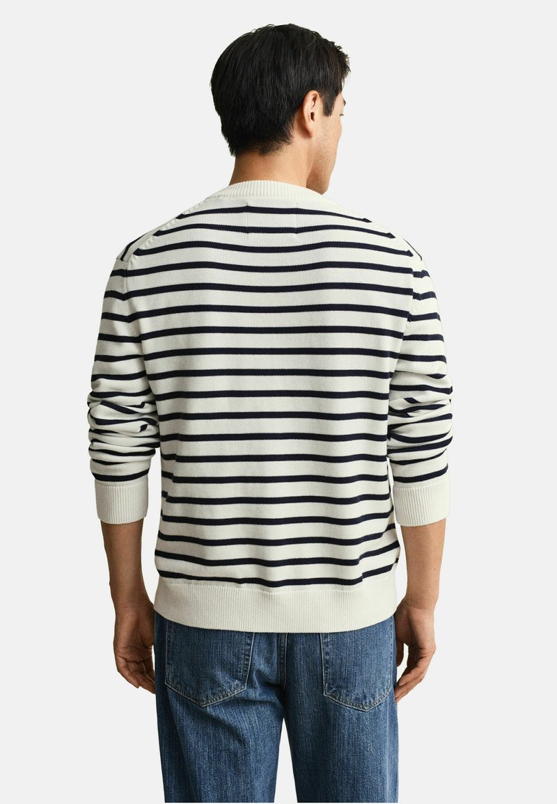 GANT BRETON STRIPED GRAPHIC - Svetr - eggshell