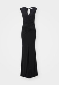 TASHA ROUCHED V NECK - Obleka iz džersija - black