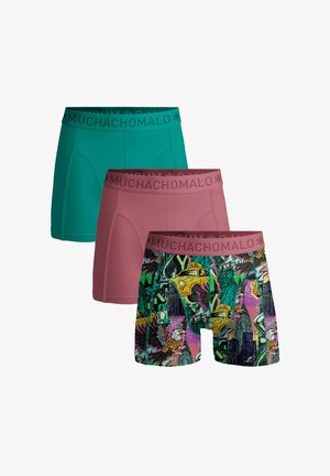 MUCHACHOMALO 3 PACK PRINT SOLID - Boxerky - print pink green