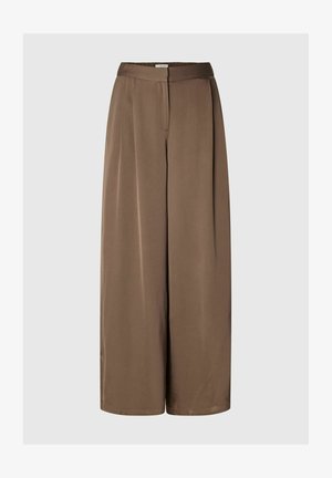 Selected, SLFLEONORE HW WIDE PANT B - Pantalon classique - chocolate chip