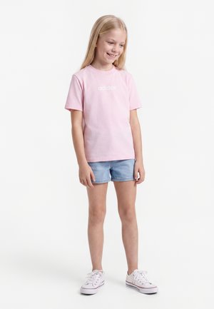 adidas Performance, TEE JUNIOR UNISEX - Sports T-shirts - clear pink/white
