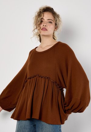 WAFFLE BABYDOLL OVERSIZED - Bluse - rust