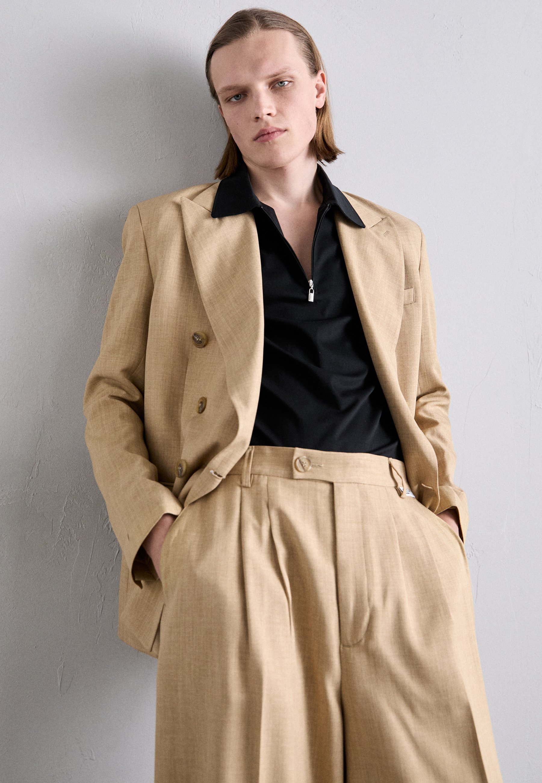 GCDS LIGHT DOUBLE BREASTED BLAZER - Blazer jacket - beige taupe