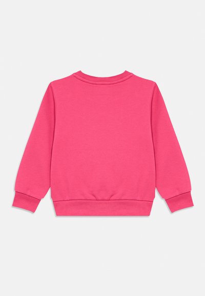 Φούτερ από φλις σε ζωντανό ροζ χρώμα, με στρογγυλή λαιμόκοψη, μακριά μανίκια και ριμπ τελείωμα στα μανίκια και στη μέση για πιο άνετη εφαρμογή.