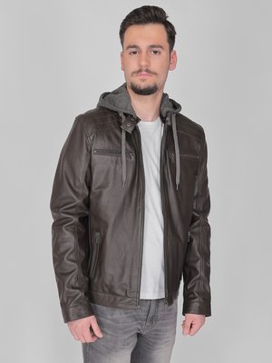 Leren jas - dark brown