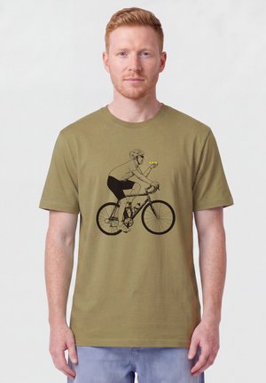 watapparel, FAHRRAD UND PIZZA UNISEX - T-Shirt print - faded olive