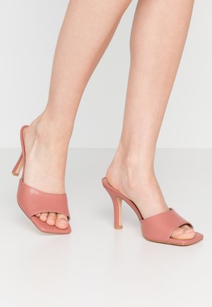 SQUARED TOE STILETTO MULES - Muiltjes met hak - dusty pink