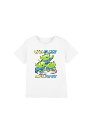 PIXAR TOY STORY ALIENS EAT SLEEP GAME REPEAT - Print T-shirt - white