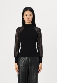 ONLY ONLNAJA SEQUINS HIGH NECK  - Džemper - black