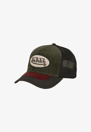 Von Dutch, CASQUETTE TRUCKER FILET PREMIUM AVEC PATCH ET VISIÈRE BIMATIÈRE SHIEL - Casquette - vert