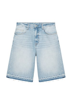 PULL&BEAR, RAW-HEM SKATER - SHORTS - Denimové šortky - light-blue denim
