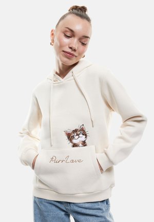 HOODED - Jersey con capucha - beige