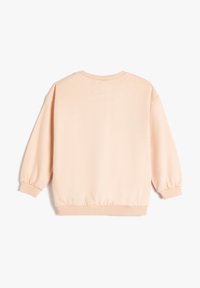 Felpa rosa chiaro con scollo rotondo, vestibilità comoda e polsini ed orlo elastici. Tessuto morbido senza motivi visibili.