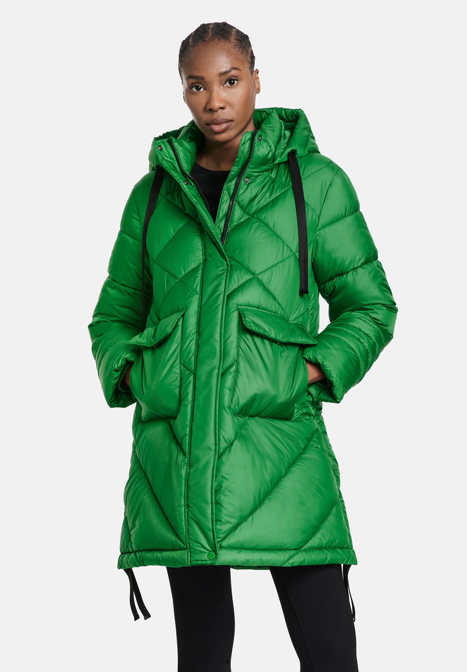 bright green winter coat