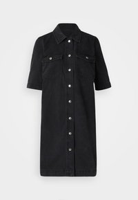 ONLBELLE BUTTON DRESS - Dongerikjole - dark grey denim