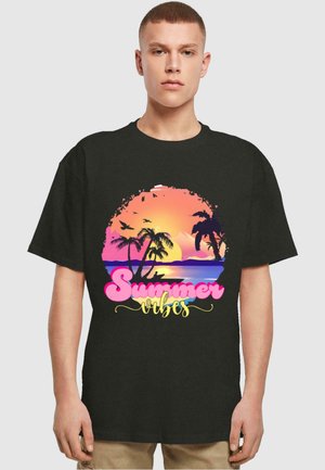 Merchcode SUMMER VIBES SUNSET HEAVY - Camiseta estampada - black