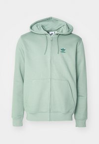 Bluză de molton cu fermoar - silver green