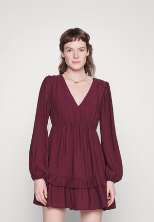 V NECK BABYDOLL RUFFLE MINI DRESS - Rochie de zi - port royale