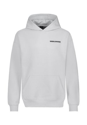 MIT KÄNGURUTASCHE UND LOGOPRINT - Kapuzenpullover - hellgrau