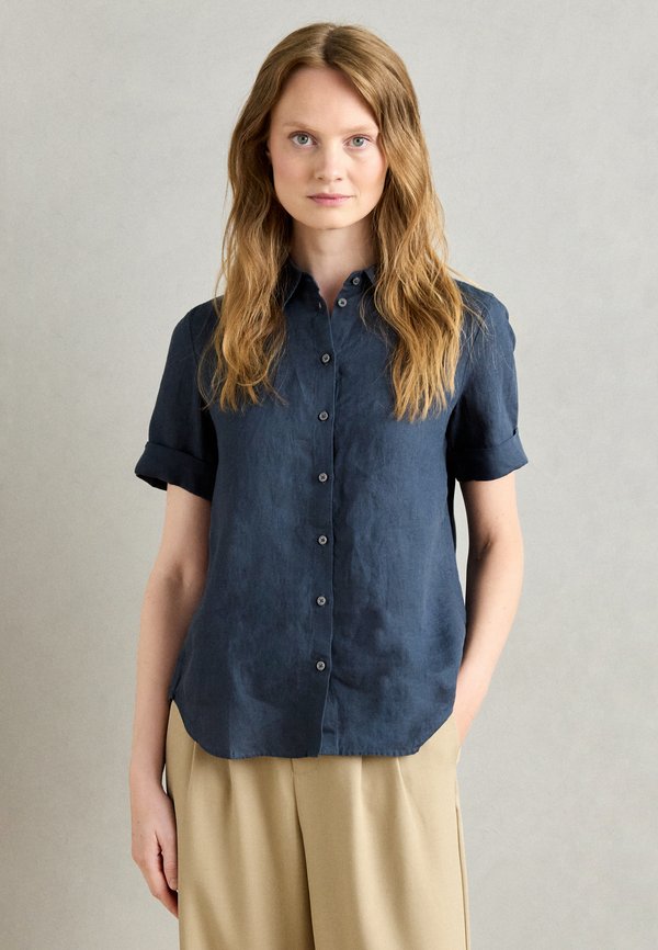 BLOUSE REGULAR FIT SHORT SLEEVE SOLID - Button-down blouse