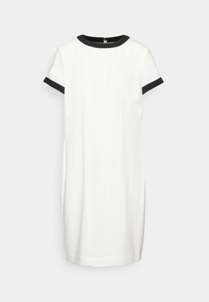 TWO-TONE SHORT-SLEEVE CREPE DRESS - Etuikjoler - polo black/pale cream