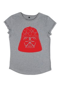 Henry Tiger STAR WARS CLASSIC VADER HEART HELMET - Triko s potiskem - melange grey